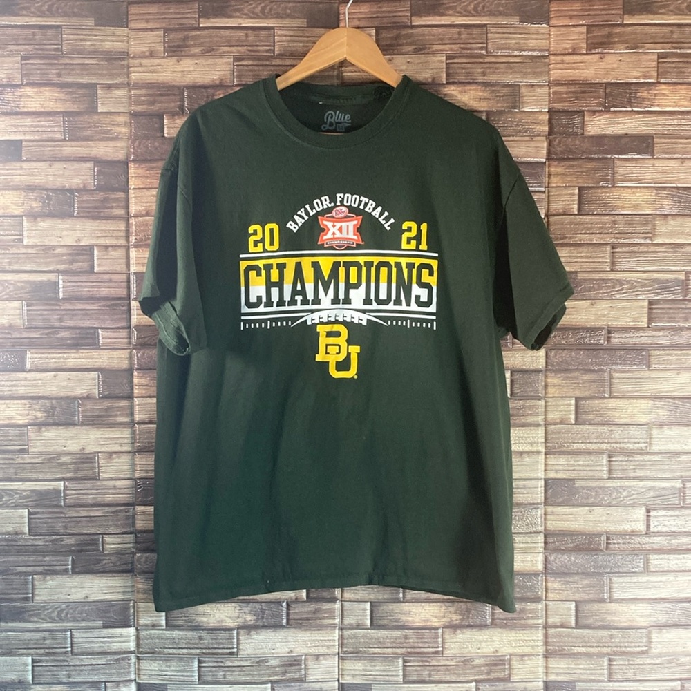 Mens EUC Blue 84 Green Baylor University T Shirt XL